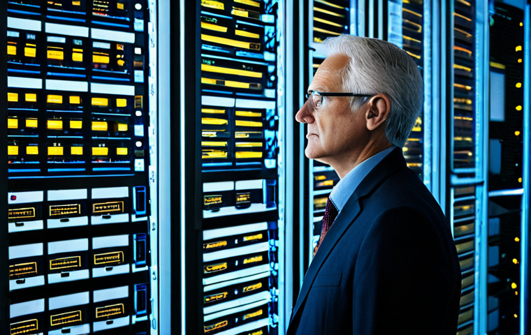 A professional data architect, fully clothed in a modest business casual outfit, stands in front of a massive, illuminated server rack and multiple monitors displaying a diverse and complex mix of digital data streams, some fragmented, some showing older interfaces. Their expression is one of thoughtful concentration, attempting to make sense of the intricate information. The environment is a clean, modern data center, subtly incorporating elements of older, mismatched equipment to symbolize legacy systems. professional photography, high detail, perfect anatomy, correct proportions, natural pose, well-formed hands, proper finger count, natural body proportions, safe for work, appropriate content, fully clothed, professional.